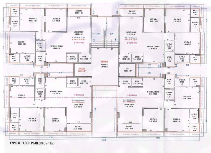  skycity world Tower B Cluster Plan from 11th to 14th Floor