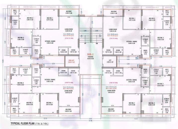  skycity world Tower C Cluster Plan from 11th to 14th Floor
