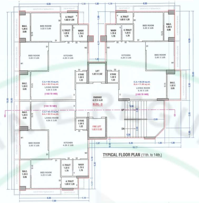  skycity world Tower D Cluster Plan from 11th to 14th Floor