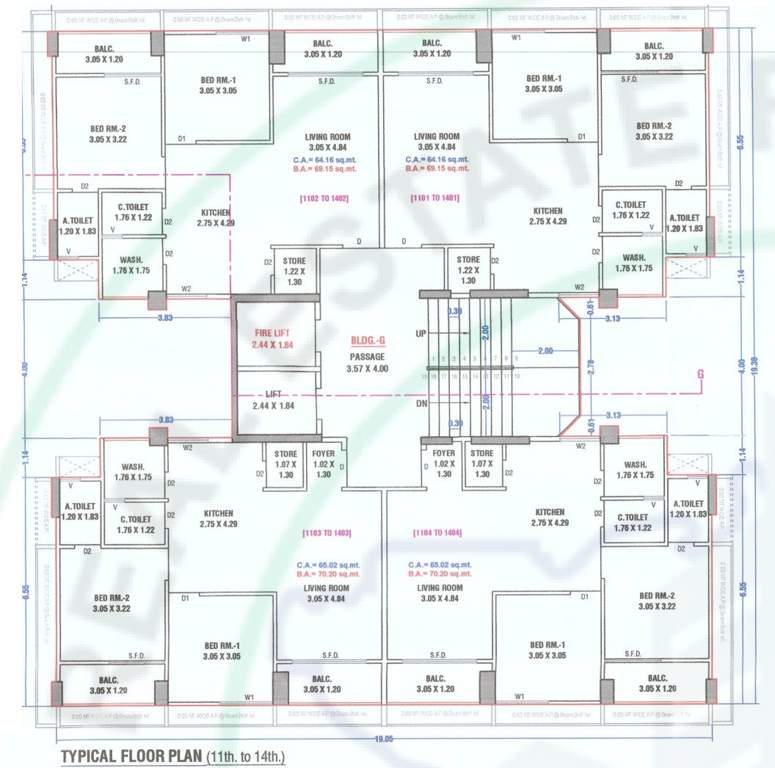  skycity world Tower G Cluster Plan from 11th to 14th Floor