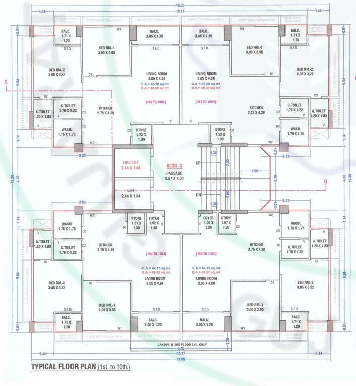  skycity world Tower G Cluster Plan from 1st to 10th Floor
