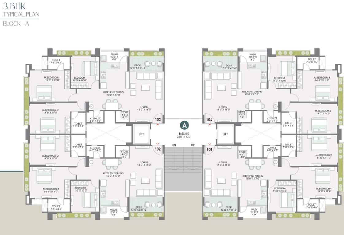  pioneer gm heaven Tower A Cluster Plan from 1st to 14th Floor