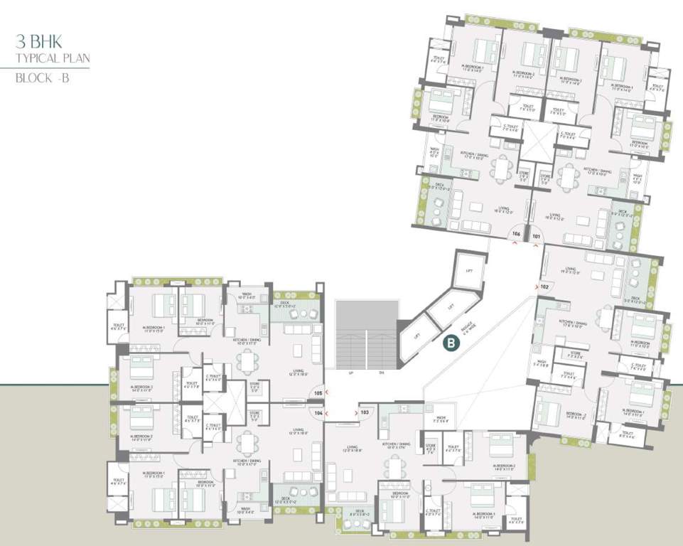  pioneer gm heaven Tower B Cluster Plan from 1st to 14th Floor
