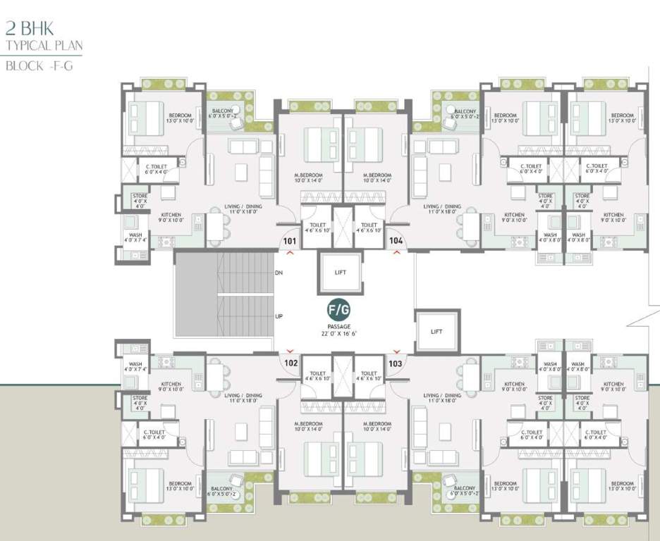  pioneer gm heaven Tower F,G Cluster Plan from 1st to 14th Floor