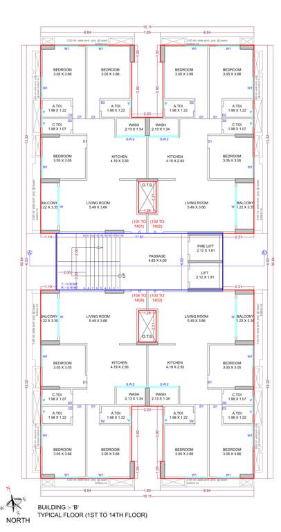 laxmi ratan Tower A Cluster Plan from 1st to 14th Floor