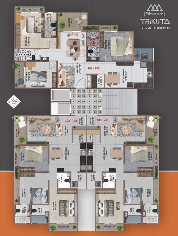  shreem trikuta Tower A Cluster Plan