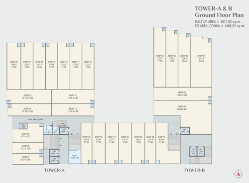  the-manjalpur-crossway TOWER-AB Cluster Plan for ground Floor