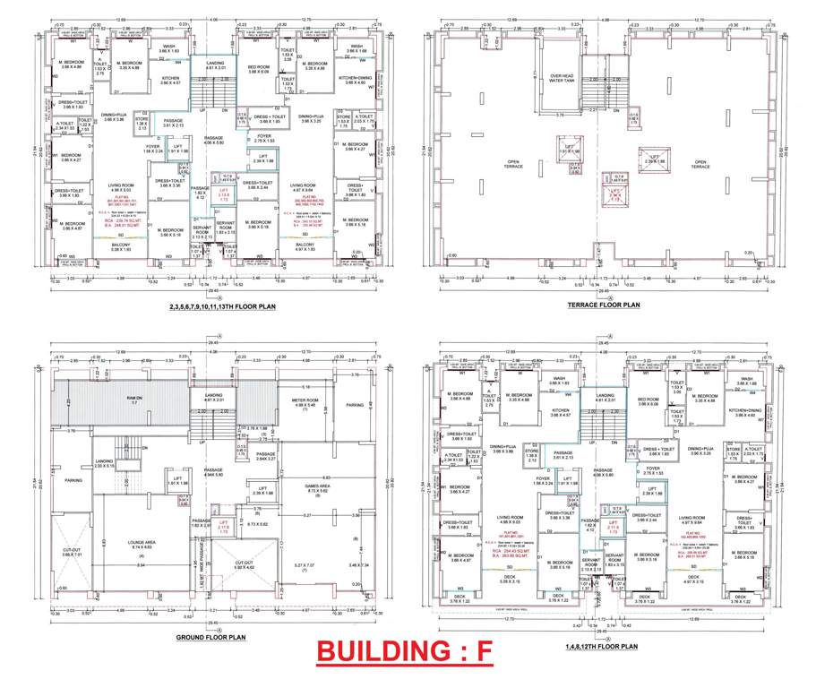 selenic F Cluster Plan from ground to 13th Floor