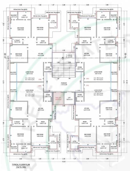 A Cluster Plan from 1st to 14th Floor niyanta A Cluster Plan from 1st to 14th Floor