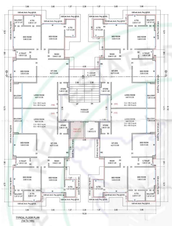  niyanta A Cluster Plan from 1st to 14th Floor