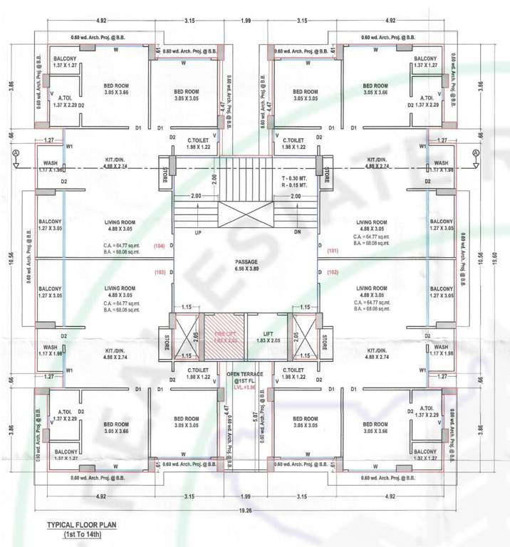  niyanta B Cluster Plan from 1st to 14th Floor