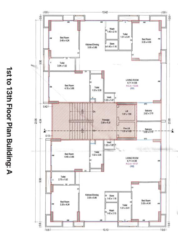  calistaa A Cluster Plan from 1st to 13th Floor
