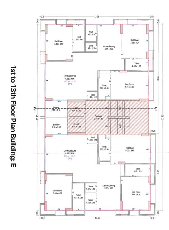  calistaa E Cluster Plan from 1st to 13th Floor