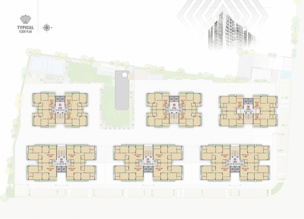  sarovar solitaire A+B+C+F Cluster Plan