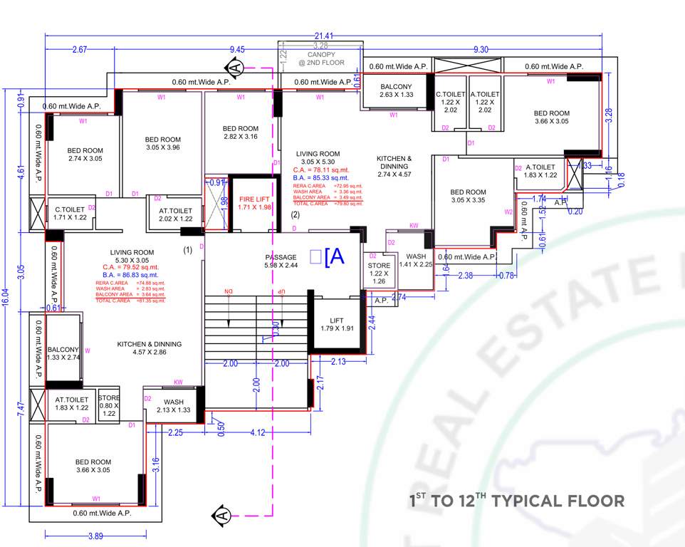  prayosha vista Tower A Cluster Plan from 1st to 12th Floor