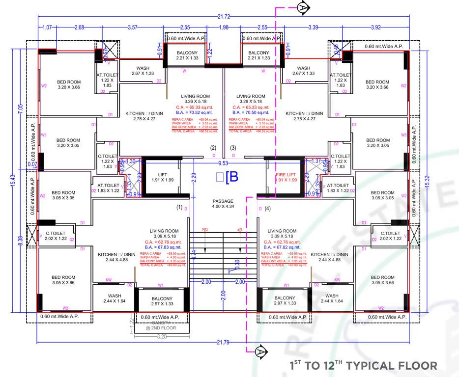  prayosha vista Tower b Cluster Plan from 1st to 12th Floor