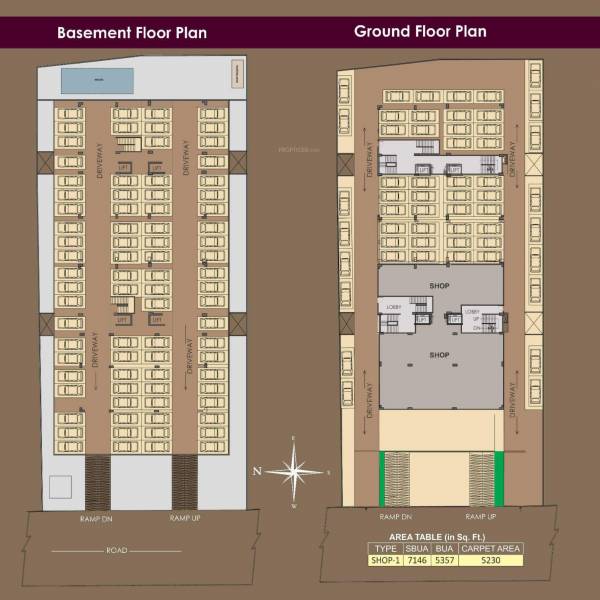  height Block A And B Cluster Plan for Basement And ground Floor