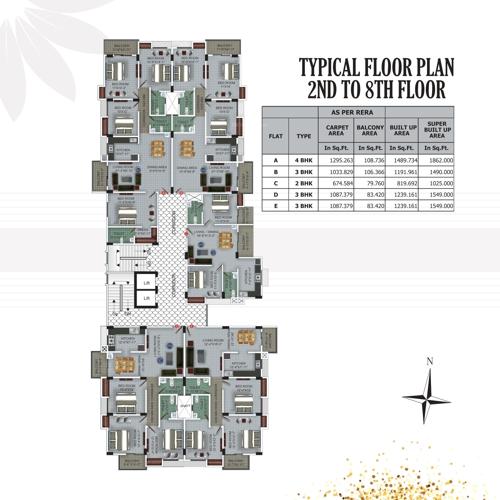 Girija Apartment Cluster Plan from 2nd to 8th Floor girija-apartment Girija Apartment Cluster Plan from 2nd to 8th Floor