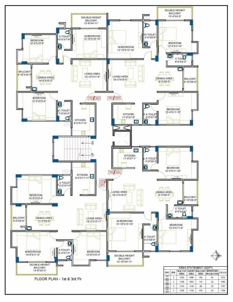  pride Roodraksh Pride Cluster Plan from 1st And 3rd Floor
