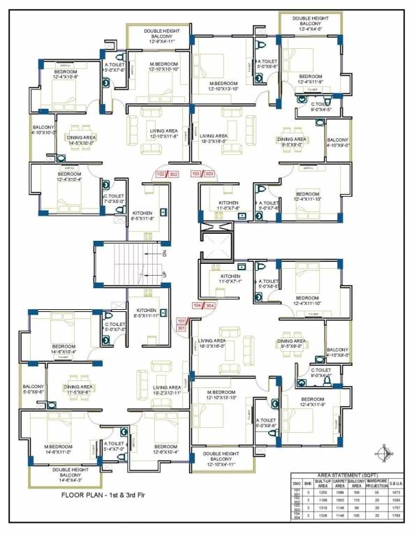  pride Roodraksh Pride Cluster Plan from 1st And 3rd Floor