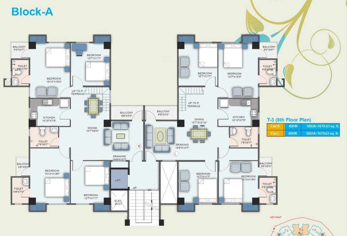 south city Block A 3 Cluster Plan for 8th Floor