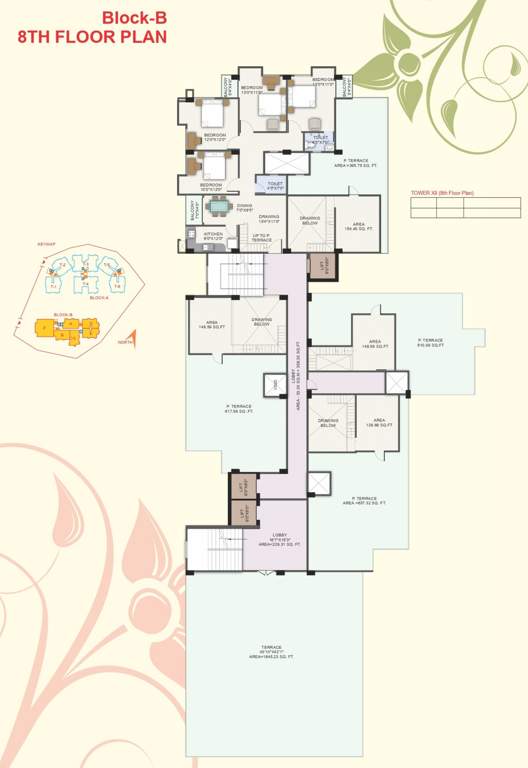 south city Block B 7 Cluster Plan for 8th Floor