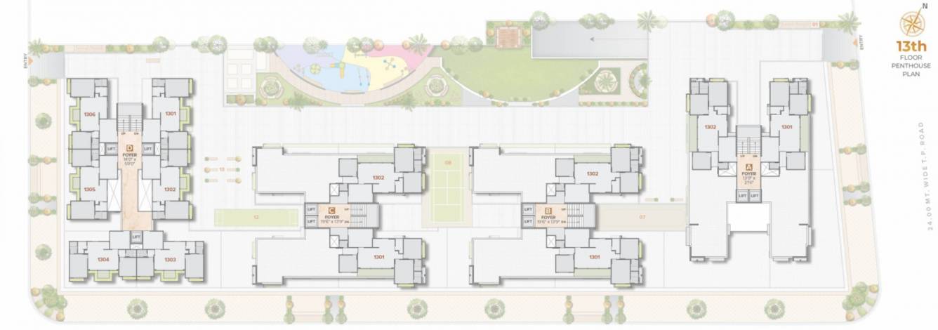  keshav parisar A To D Cluster Plan For 13th Floor