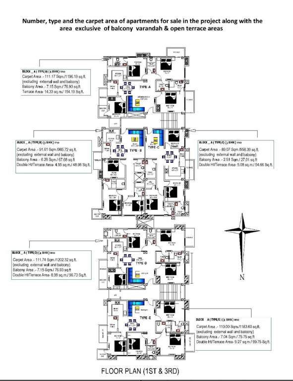  serene Block A Cluster Plan For 1st And 3rd Floor