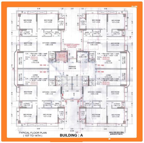 Tower A Cluster Plan from 1st to 14th Floor rosewood Tower A Cluster Plan from 1st to 14th Floor