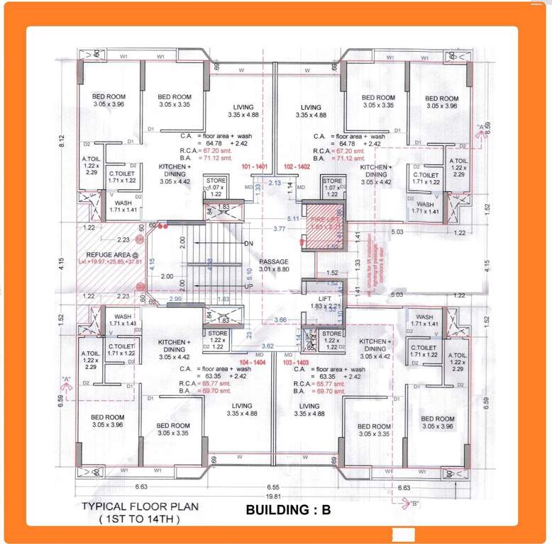  rosewood Tower B Cluster Plan from 1st to 14th Floor
