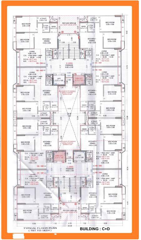  rosewood Tower C and D Cluster Plan from 1st to 14th Floor
