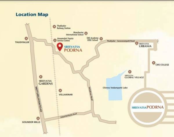 locationPlan of Sreevatsa Poorna