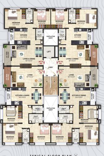 patwardhan-apartment Patwardhan Apartment Cluster Plan from 1st to 6th Floor
