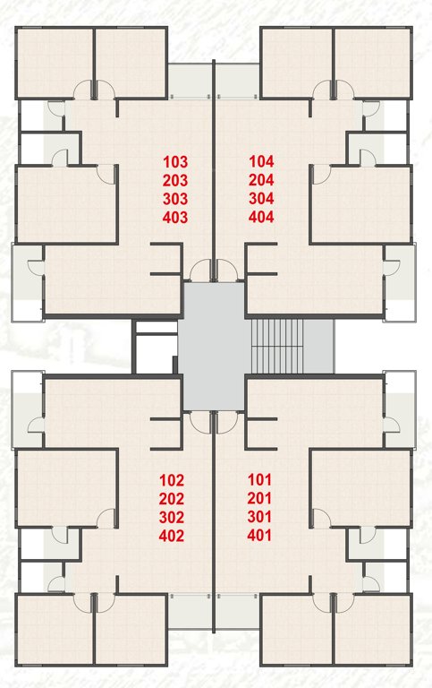  yogiraj hub and heights Tower B Typical Cluster Plan