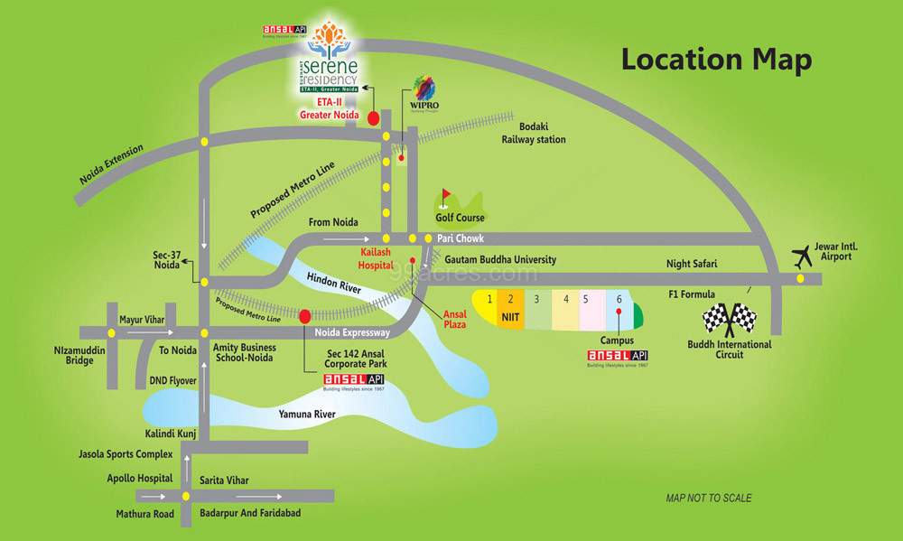  sushant serene residency tower 8b and tower 12e Location Plan