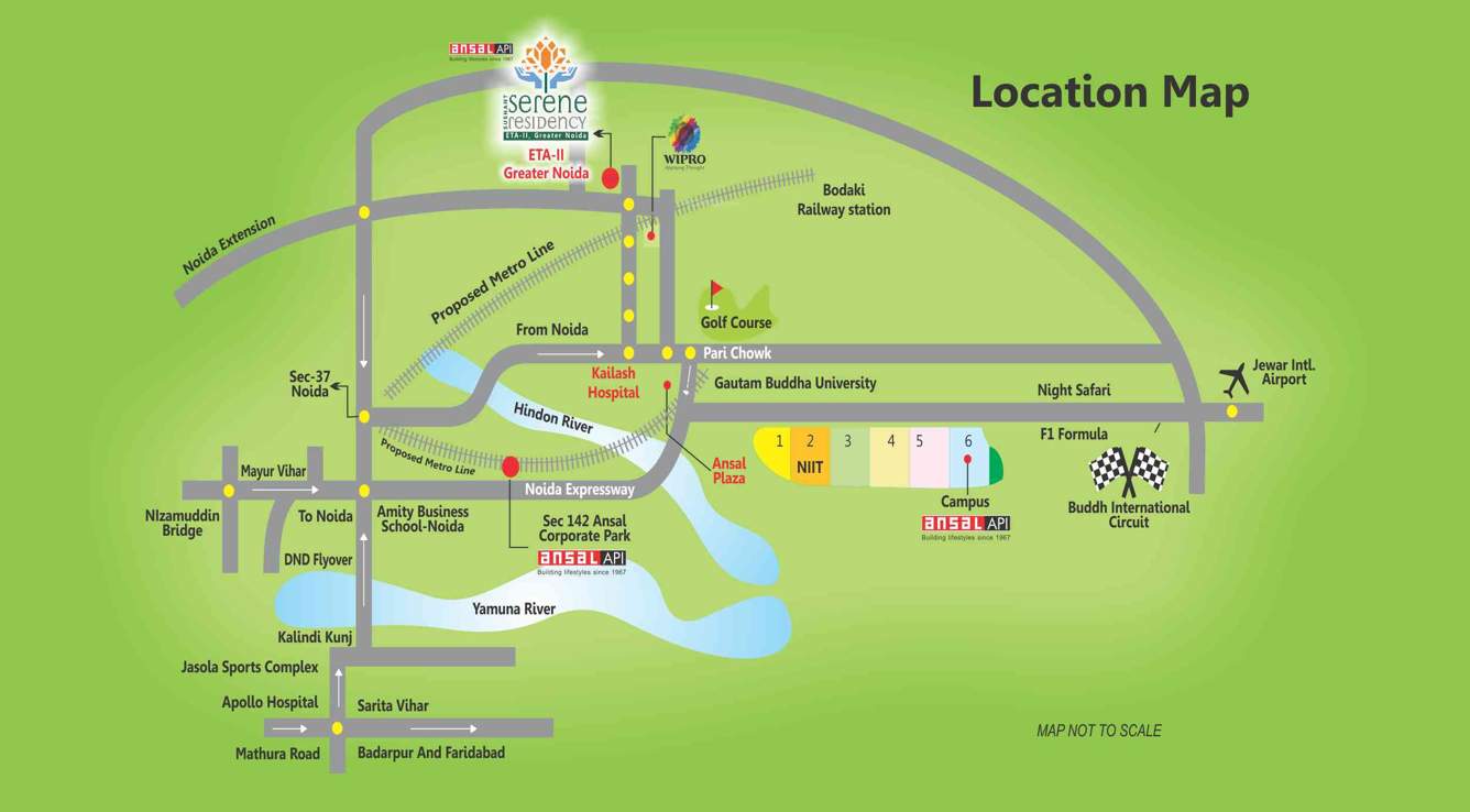  sushant serene residency tower 3e and tower 4e and tower 5d Location Plan