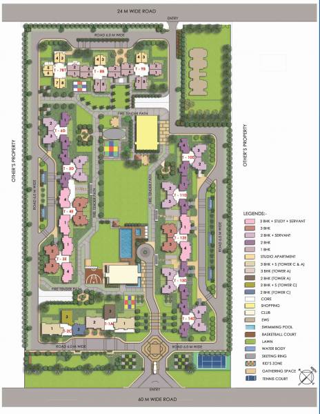  sushant-serene-residency-tower-3e-and-tower-4e-and-tower-5d Master Plan