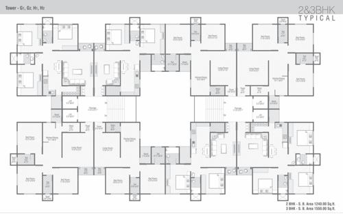  dove-deck-phase-1 Tower G1,G2,H1,H2 Cluster Plan from 1st to 12th Floor