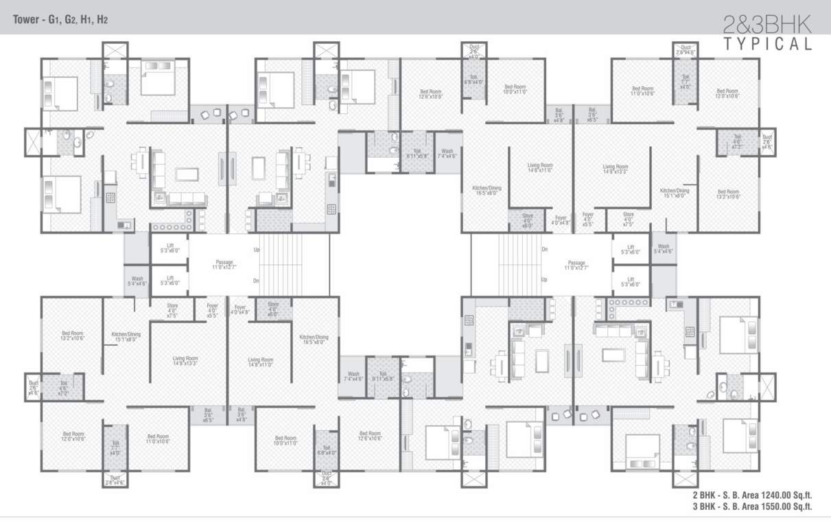  dove deck phase 1 Tower G1,G2,H1,H2 Cluster Plan from 1st to 12th Floor