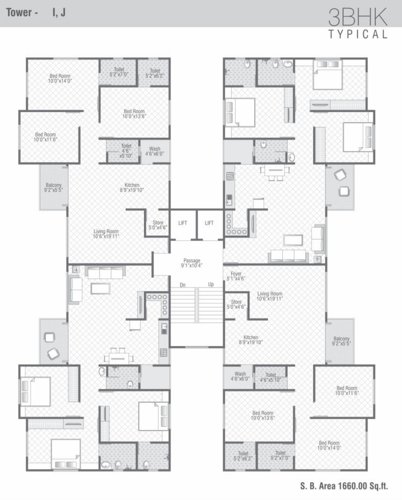  dove-deck-phase-1 Tower I,J Cluster Plan from 1st to 12th Floor