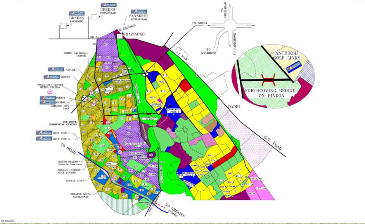  antriksh golf links phase 1 Location Plan