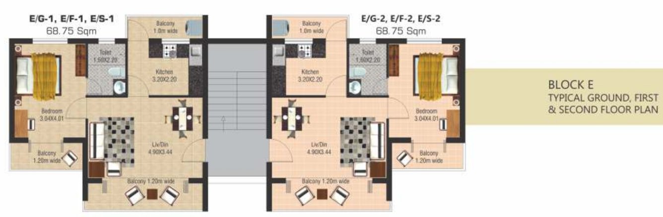  naifer k b enclave phase 2 Block E Cluster Plan from ground to 2nd Floor