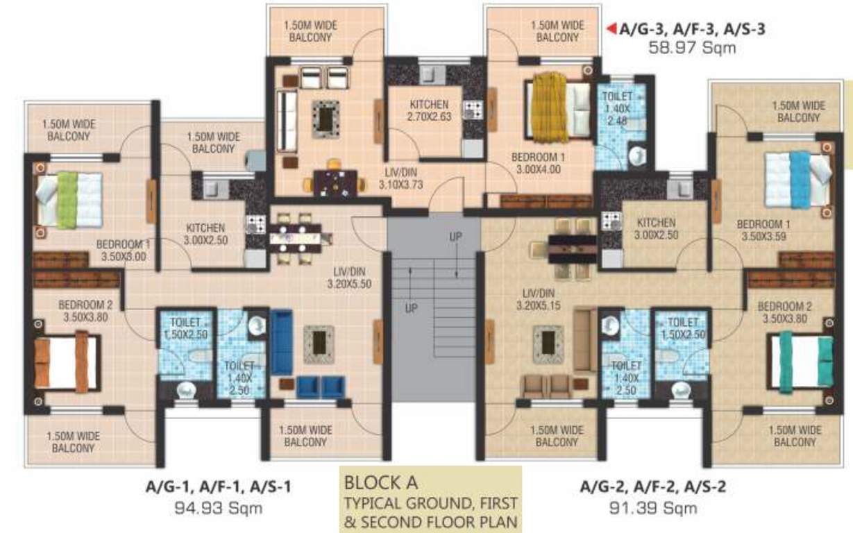  naifer k b enclave phase 1 Tower A Cluster Plan from ground to 2nd Floor