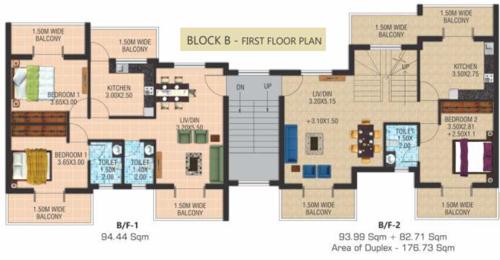  naifer-k-b-enclave-phase-1 Tower B Cluster Plan for 1st Floor