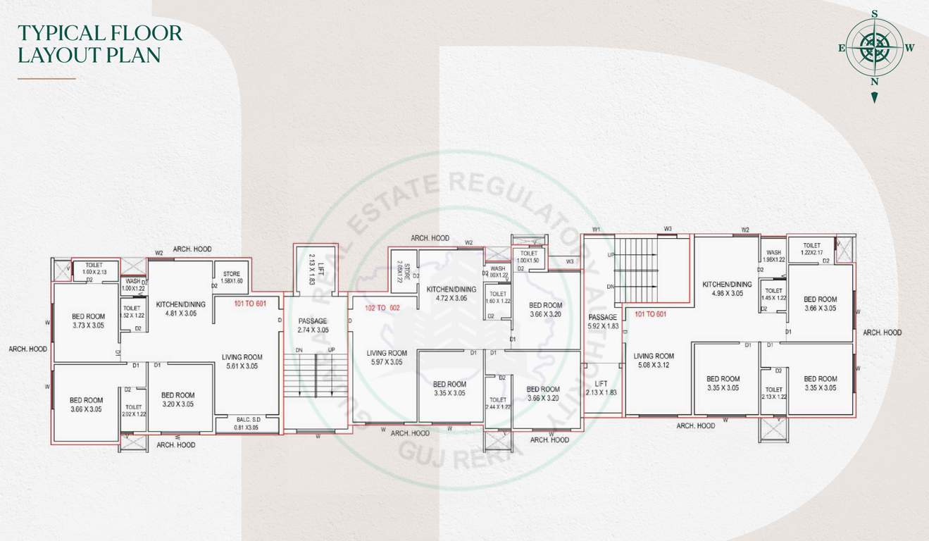  smb 23 Tower A,B Cluster Plan from 1st to 6th Floor