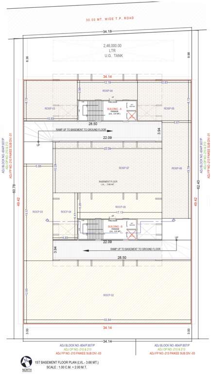  shilalekh heights Tower A,B Cluster Plan For Basement