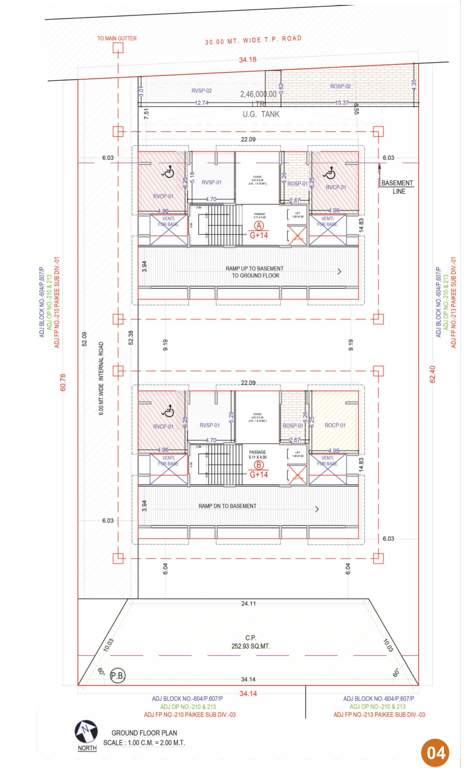  shilalekh heights Tower A ,B Cluster Plan for ground Floor