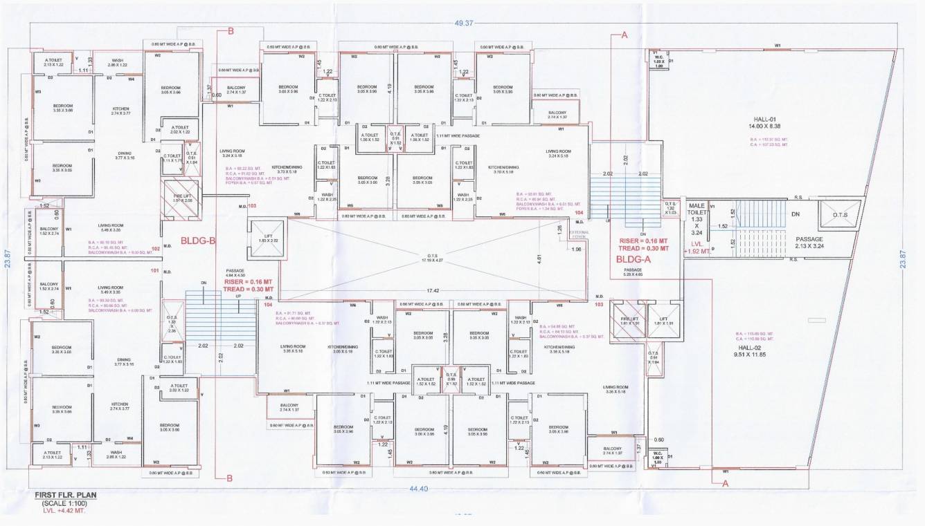 swarna sopan Tower A Cluster Plan for 1st Floor