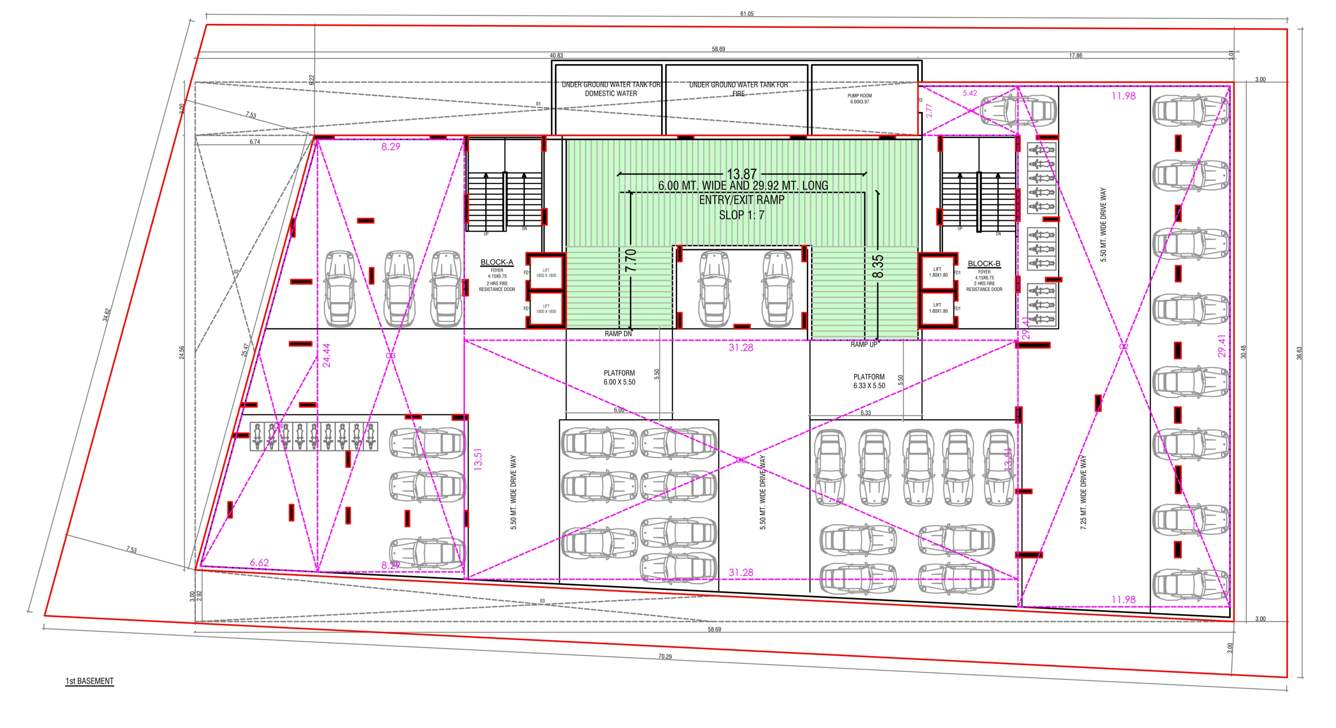 sahjanand shreehari Block A, B Cluster Plan For Basement