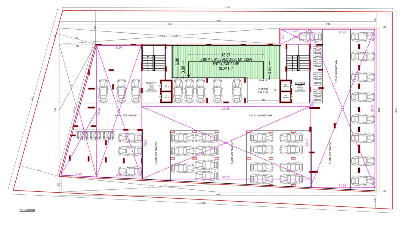 sahjanand shreehari Block A, B Cluster Plan For Basement